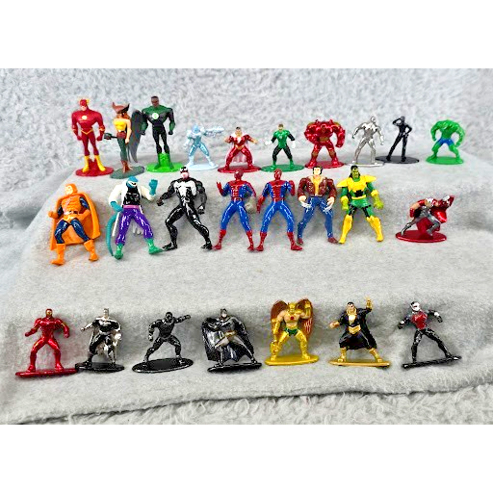 Marvel & DC Comics Jada Die-Cast Metal Figure Lot of 25 Vintage & Modern Mix